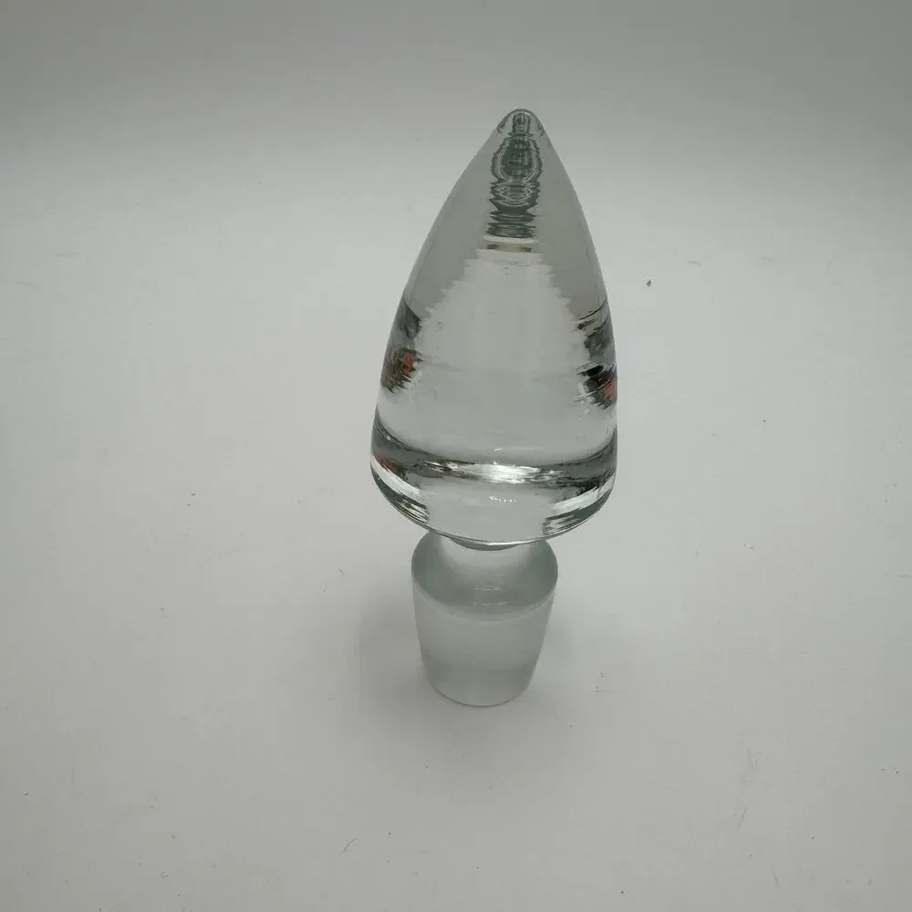 Vintage Clear Decanter Wine Stopper Glass Cone Spear 5